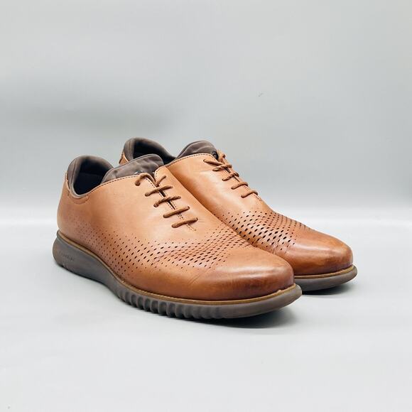 Cole Haan Shoes Mens 13 Brown Leather Grand OS Perforated Sneakers Comfort main image 5